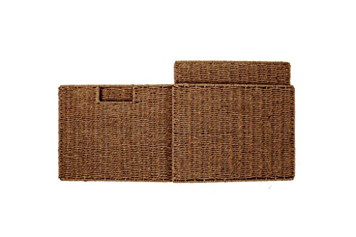 Trademark Innovation Foldable Storage Brown Basket with Iron Wire Frame by Trademark Innovations - Image 4