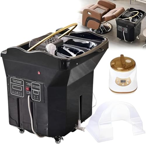 Head Spa Equipment z termostatyczną umywalką na wodę 60 l i terapią światłem – przenośna miska na szampon do fumigacji, nawodnienia i relaksu