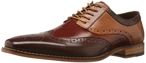 STACY ADAMS Men's Tinsley-Wingtip Oxford, Brown, Cognac, Tan, 11 M US