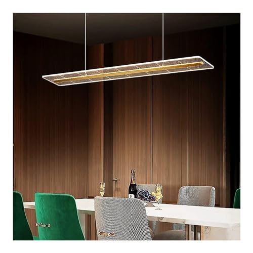 Bande de métal doré en V pour ce lustre suspendu au design ultra-mince