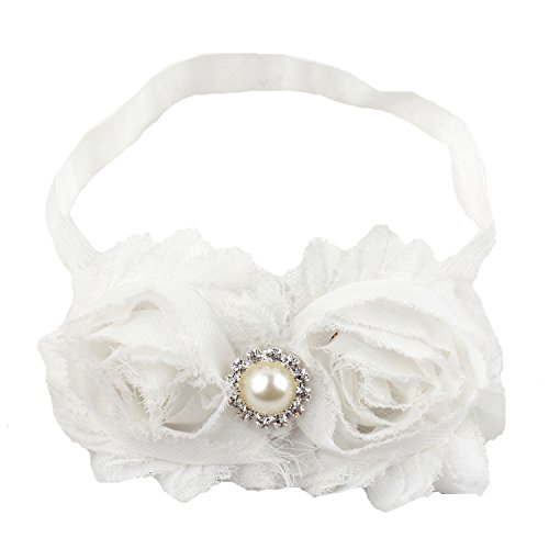 Miugle Baby Girls Headbands with Bows (white)
