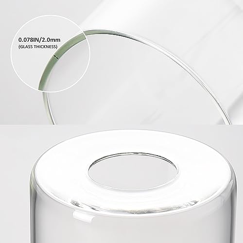 Image of EMONG Clear Glass Shade Covers Replacements, Clear Cylinder Glass Lamp Shade Replacement Globe for Lighting Fixtures