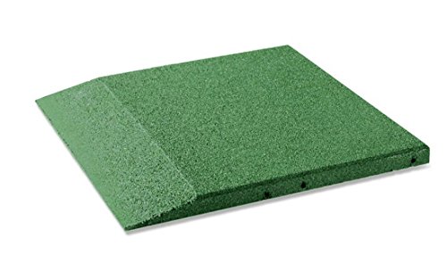 Placa de borde para protección contra caídas, 50 x 50 x 3 cm, de goma (verde)