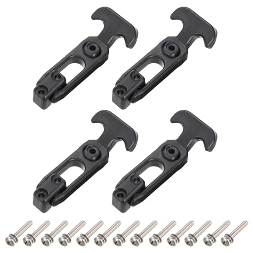 sourcing map 4 Set Rubber Flexible T-Handle Draw Latches 4.4 Inch Latch Hasp for Tool Box, Cooler, Golf Cart, Engineering Machine Hood, Black