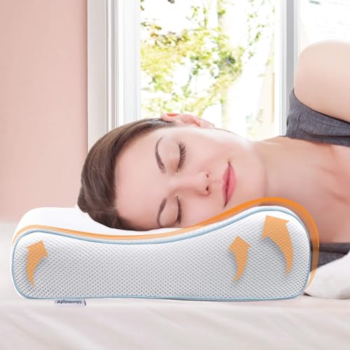 Silentnight Impress Contour Memory Foam Pillow - Orthopaedic Ergonomic Cervical Firm Support Pillow for Neck and Shoulder Pain - Reactive Memory Foam