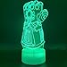 Produktbild 3D Illusionslampe LED Nachtlicht Marvel Thanos Handschuh Design Schlafzimmer Luminaria Crafts Jungen Schlafzimmer Atmosphäre Kinder Geburtstagsgeschenk
