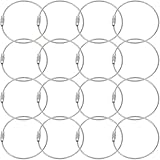BlueCosto (20-Pack-Silver) Ultra Tough Stainless Steel String Wire Luggage Tags Loop Key Rings 600014