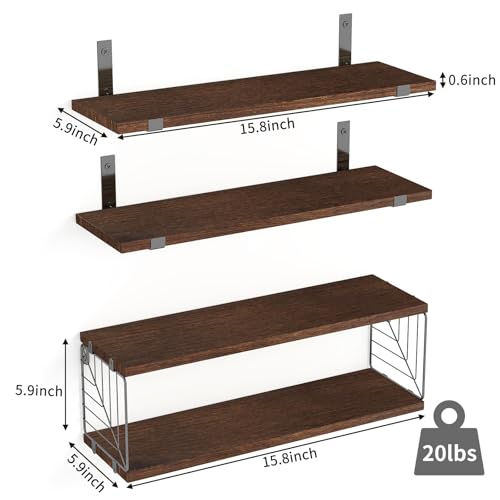 Fixwal FIXWAL7061111412 3+1 Tier Bathroom Floating Shelves Over Toilet thumb #2