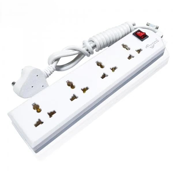 Image of Multibyte 4 Socket 1 Switch Power Saving Outlet Extension Board, High Speed, Fast Charging- Power Strip, Surge Protector, 4M Cable Shockproof Fire-Retardant, Multipurpose Use Spike for Home & Office
