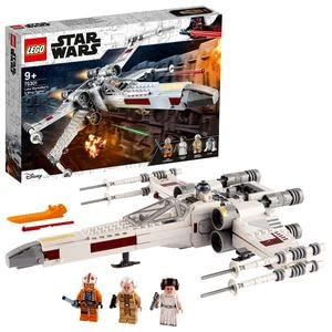 75301 星球大战卢克天行者的X翼战斗机,建筑玩具,人偶,莱娅公主,R2-D2机器人,光剑,宇宙飞船