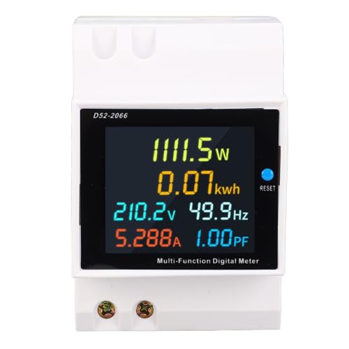 Cryfokt 電力使用量テスター、DINレールマウントバックライト機能デジタル単相エネルギーメーター自動データ節約6インチのデザインのアパート