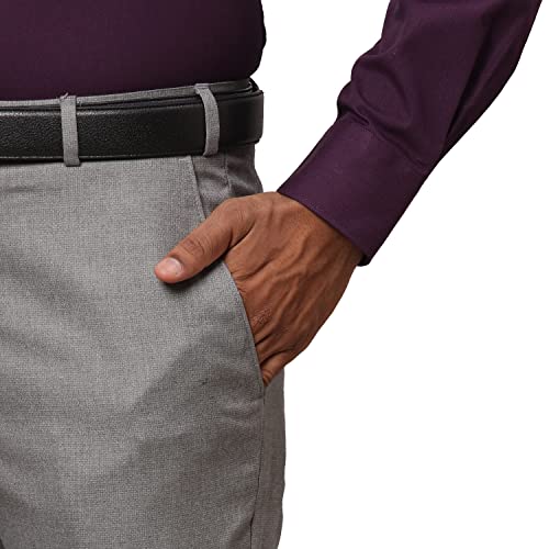 Image of Raymond Men's Polyviscose Blend Structure Pattern Slim Fit Flat Front Formal Trouser