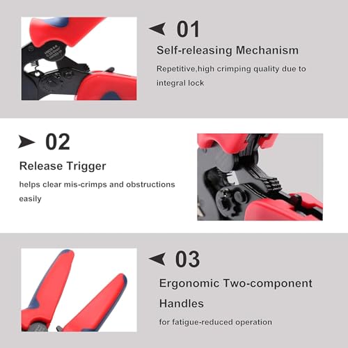 Image of POWER Climpler HSC8 6-4A, 0.08-10mm, AWG28-7 Wire Stripper Self Adjusting Crimping Plier Ratcheting Ferrule Crimper Tool, Chakra Crimping Tool 0.25-10 mm (1 Pcs Crimpers Piller)