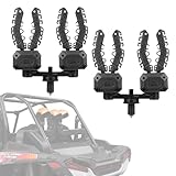 KEMIMOTO Double Bow Rack Auto-Grip Hunting Tool Holder Gear Mount with Rubber Straps Compatible with Polaris Sportsman and RZR with 1” Tie Down Anchor Hole, 2-Pack