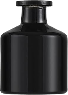 Queenbox Botella difusora de Vidrio vacía de 50 ml, rellenable, para aromaterapia, Ideal para difusores de Varillas de Repuesto, Color Negro.