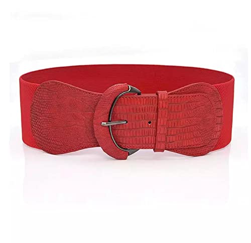 Damen Breiter Elastischer Taillengürtel Vintage Gürtel Dehnbarer breiter Taillengürtel der Frauen Hüftgürtel für Frauen kleider Gürtelhakenschnalle