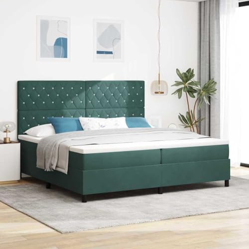 Genérico Cama Tipo Box Spring Verde Oscuro 200 x 200 cm Tercio,Mobiliario,Camas y Accesorios,Camas y somieres,Verde,3339791