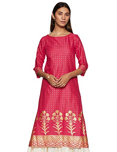 Image of BIBA Womens Mandarin Collar Printed Kurta
