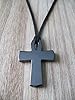 Hematite Ankh Necklace Adjustable Cord Large Gemstone Pendant Egyptian Cross Key of Life Gift #5