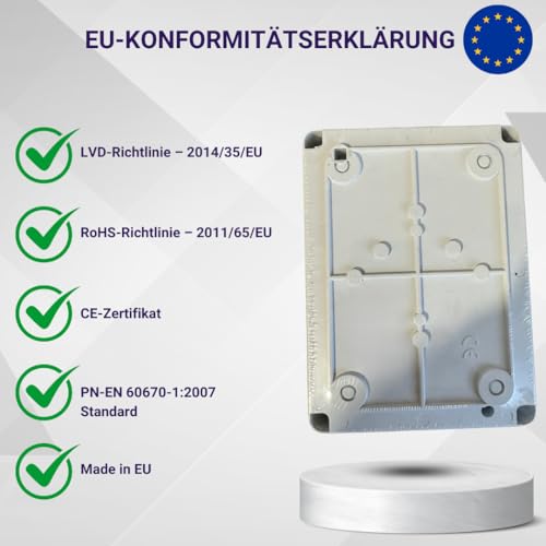 ELEKTROPLAST Aufputz-Schalkasten IP55 Verteilerkasten 158 x 118 x 97 cm, transparentes Gehäuse TH35