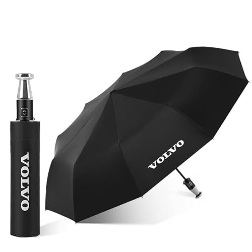 WOAFEY Guarda-chuva dobrável automático guarda-chuva de luxo automático à prova de vento duplo compacto para Volvo S40 S60 S80 C30 S90 XC40 XC60 XC90 V40 V50 V60 V90, b, normal
