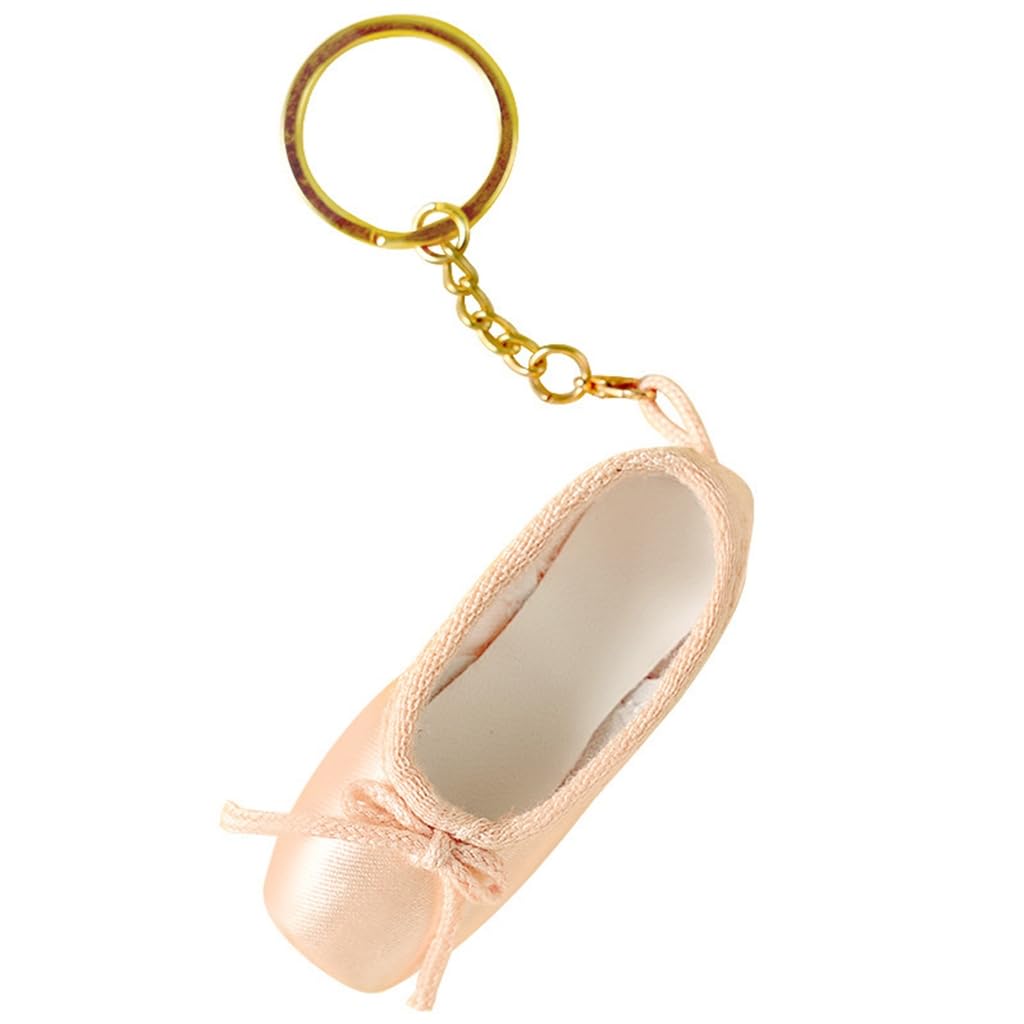 Asukohu Key Chain Ballet Shoes Keychain Pointe Shoes Keyrings Handmade Pointe Shoe Charm Bag Penddant for Dance Lovers