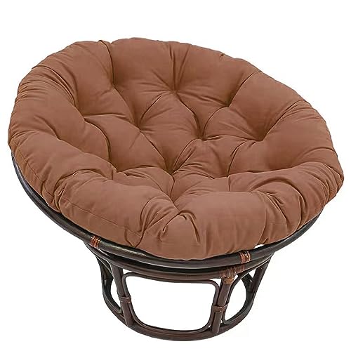 Cojín redondo para sillón Papasan de polirratán, 100 cm de diámetro, 10 cm de grosor, cojín de suelo para tapicería para sillón giratorio, muebles de ratán, sillas de jardín, flores, naranja, tamaño