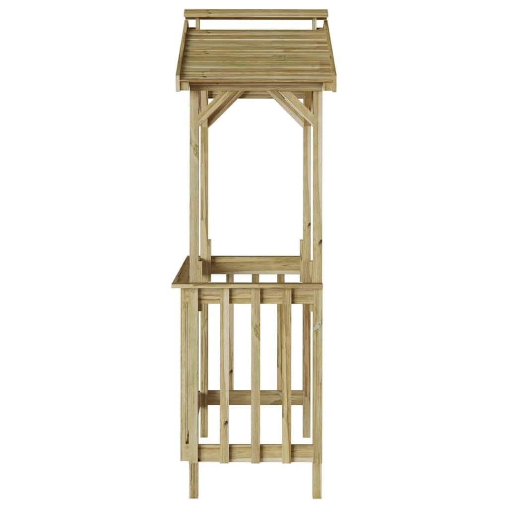 Schronisko na grilla, 133,5 x 63 x 200 cm, z impregnowanego drewna sosnowego, minimalistyczna budka na świeżym powietrzu z nowoczesnym wzornictwem, do ogrodu lub tarasu, praktyczna przestrzeń do