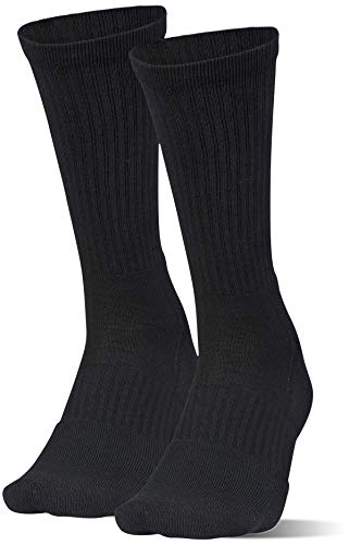 Under Armour Train Crew Socks, 2-Pair, Black, Shoe Size: Mens 4-8, Womens 6-9