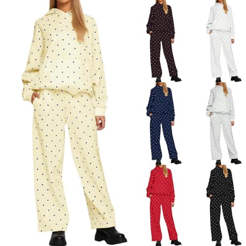 Cute 2 Piece Outfits For Women Polka Dot Sets Lightweight Travel Sweatsuit