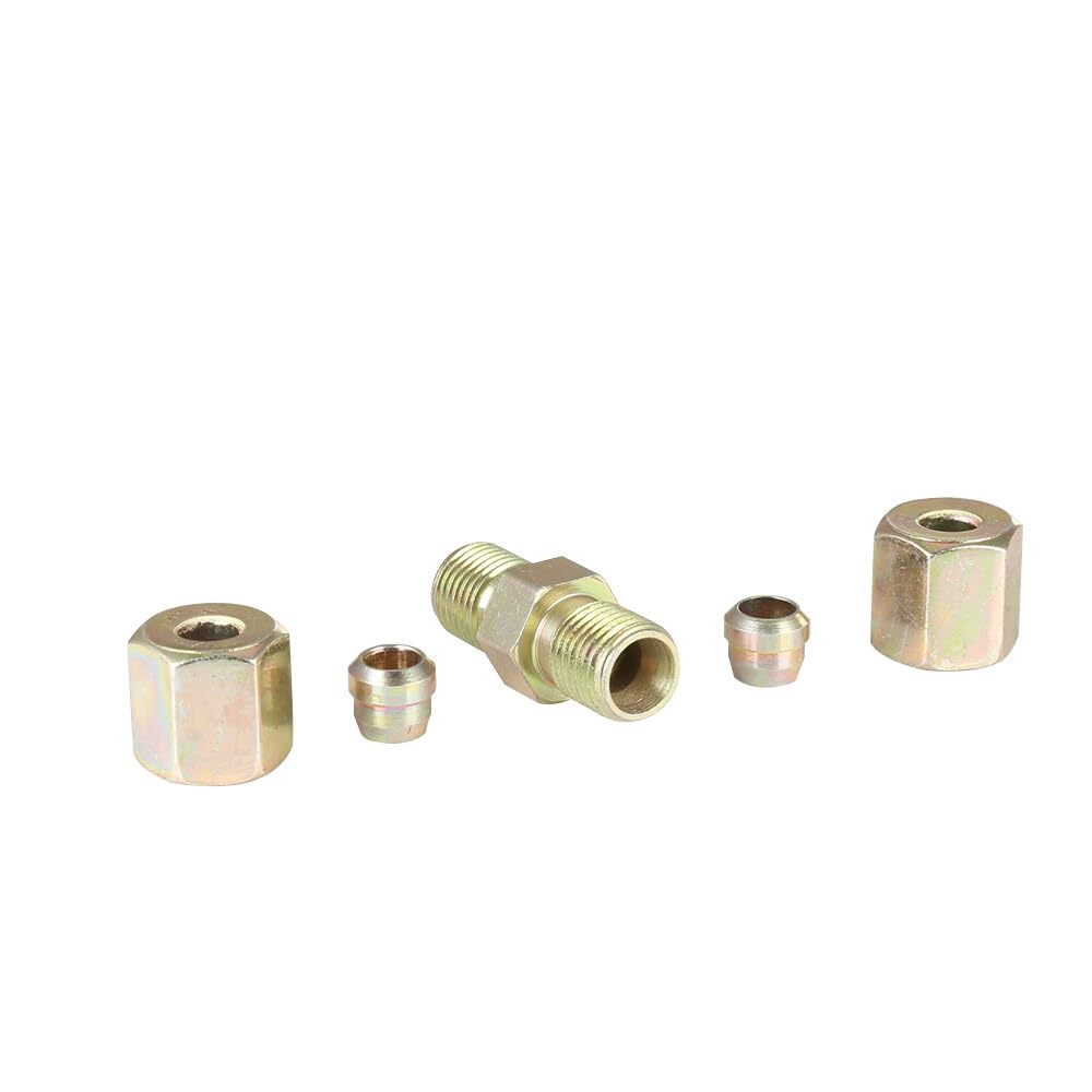 Kit di 10 connettori per tubi del freno, raccordi per tubi del freno, kit di tubi freno da 3/16", "raccordi a compressione in ottone autobloccante da 4,75 mm, kit di tubi freno auto