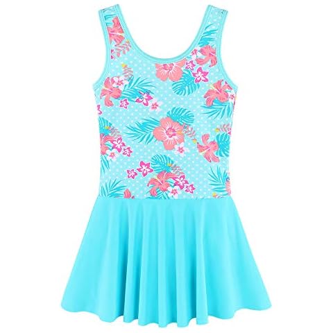 ZNYUNE Girls Floral Ruffle Swimsuit S303 Cover