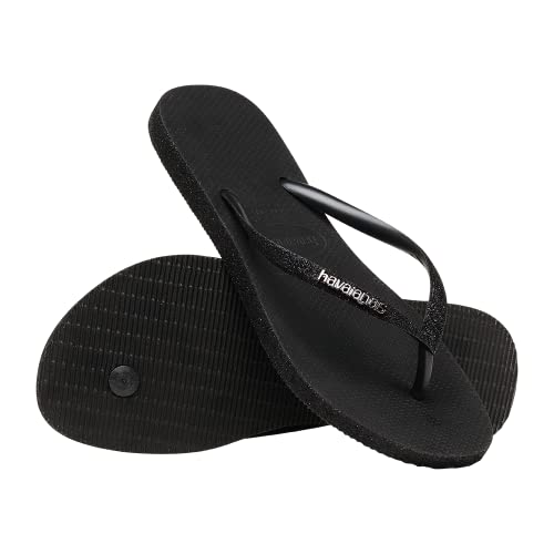 Chinelo SANDALIAS HAVAIANAS SLIM SPARKLE FC Havaianas Feminino, Preto, 8