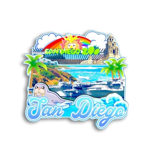 Imán de refrigerador San Diego California 3D artesanal miniatura 1