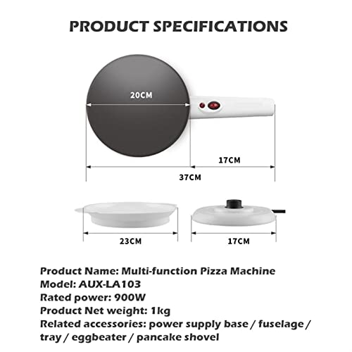 Elektrische Grillplatten, elektrischer Crêpe-Maker, 20 cm, schnell aufheizende Pfannkuchenpfanne, lebensmittelechte Beschichtung, Brathalterung aus Gusseisen für Pfannkuchen – Bild 7