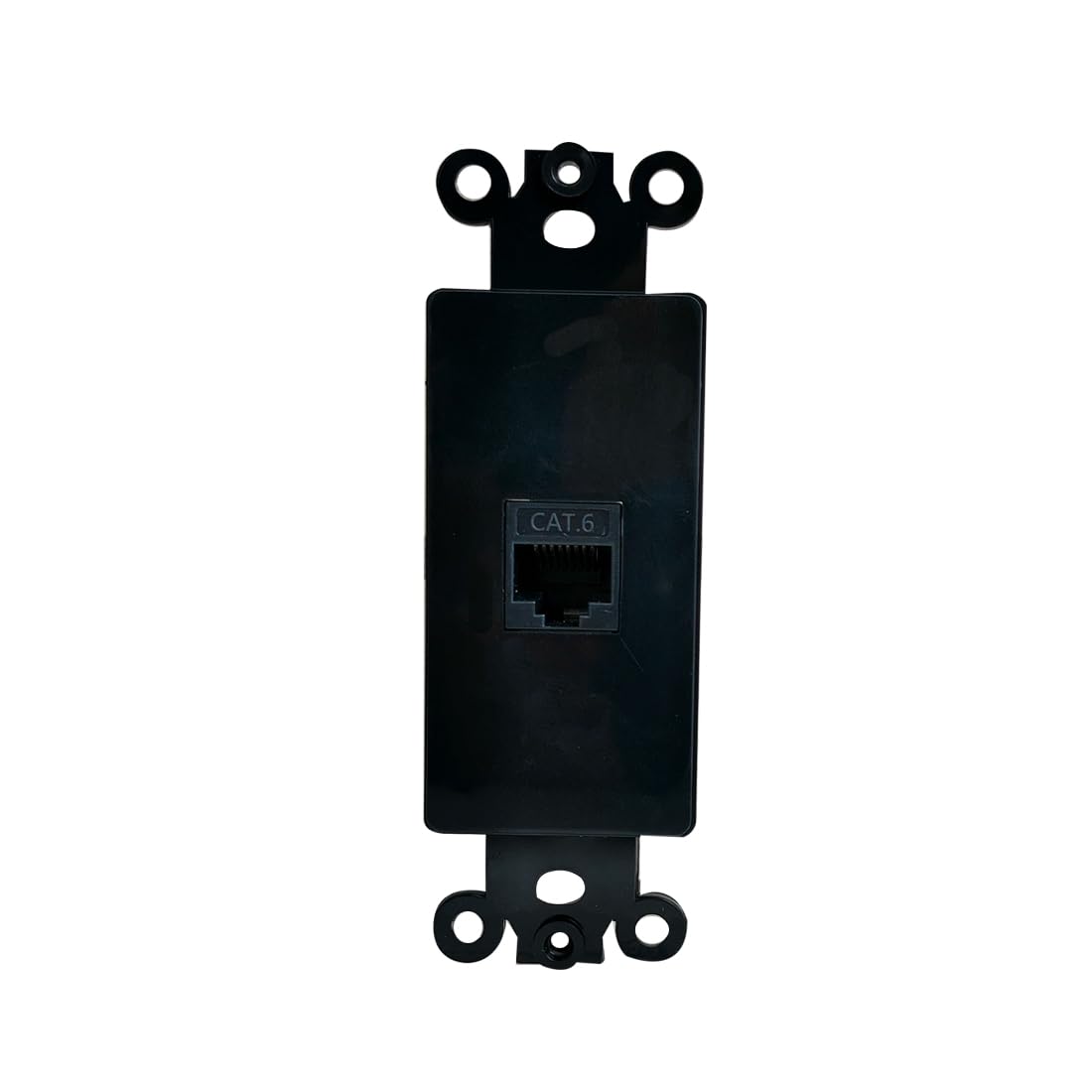 Placca A Muro RiteAV: 1 Ingresso Coassiale TV F + 1 RJ45 Cat6, Piastra Decorativa Acciaio Con Inserti Neri - 3