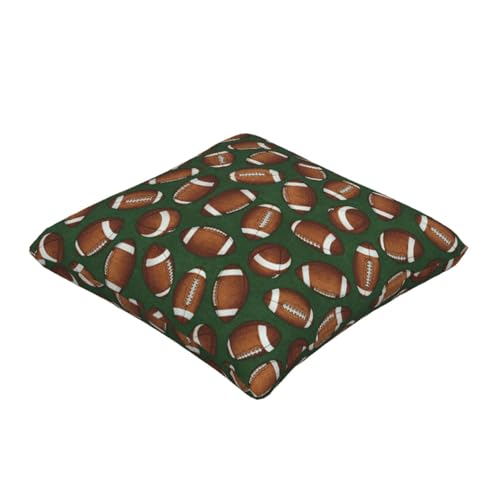 Housses de coussin football vert en imitation lin resistante avec zip invisible