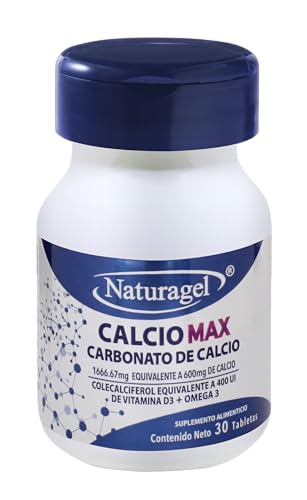 La mejor comparación de Nutrition max Top cinco. 14 Calcio Max | Carbonato de Calcio con Vitamina D3 y Omega 3 | 30 Tabletas | Suplemento para Salud Osea. Bones Support | Naturagel
