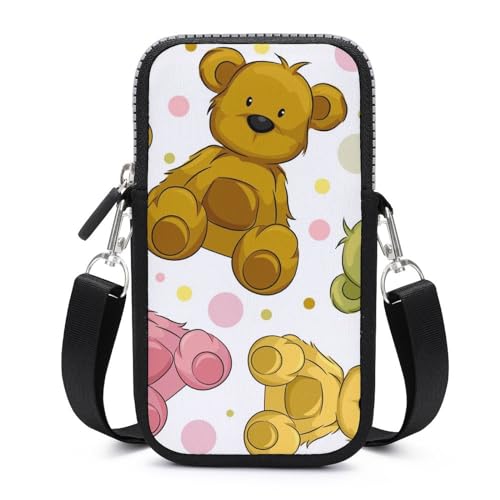 Sac bandoulière ours en carton pour téléphone et portefeuille unisexe