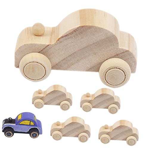 Toyvian 6Pcs DIY Graffiti car DIY Paint Wood Toys Kids car playset Kids Vehicle Blocks Wood Model Toddler playset Small s paintable s Paint Child en Truck