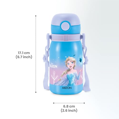 Image of MILTON Disney Torque 450 ISI Certified Stainless Steel Water Bottle, Leak Proof, Rust Proof, Single walled,1 Yr Warranty, Ideal Sipper Water Bottle for School Kids Bottle, 455 ml, Light Blue