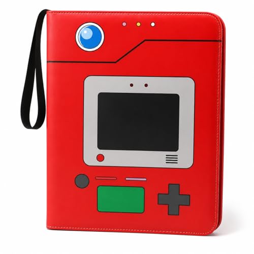 Universal 9-Pocket Trading Card Binder 50 Pages for 900+ Pokemon Card binder - Eevee Pokedex Gengar Binder for Sports/Game Cards & Collectibles