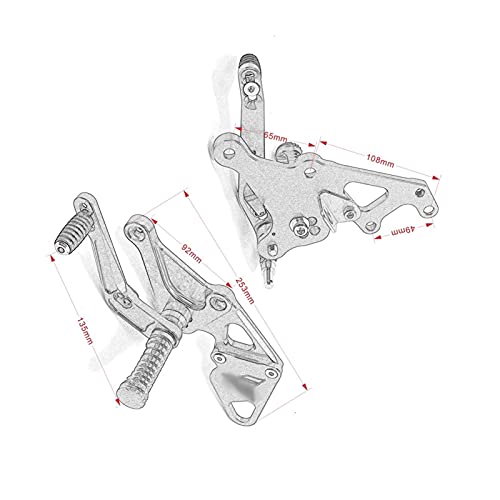 Commandes reculées MT-07 en aluminium CNC pour Yamaha FZ07 2013-2017