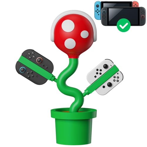 Image of Switch 2 TV Dock for Nintendo Switch2 /1 /OLED Docking Station with Cooling Fan, Chargering Dock for Switch 2 /1 Joypads, Piranha Dock Duo with 4K 60Hz HD /USB 2.0 /USB-C Ports, Cute Gaming Gift