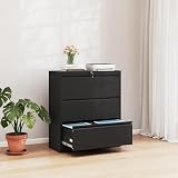 3-Drawer Lateral File Cabinet with Lock, Black Metal Filing Cabinet for Office or Home – Secure Storage for Letter/Legal/A4/F4 Documents, Easy to Assemble Locking File Organizer (Black, 3 Drawer-40"H)
