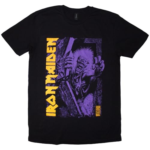 Iron Maiden Est 1975 No Prayer Grave Purple T Shirt Size L