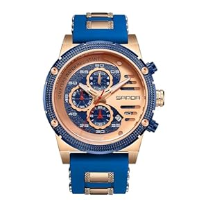 CARLIEN Mens Sport Military Casual Chronograph Waterproof Analog Quartz Watch Silicone Strap Stylish Dress Cool Wrist Watch