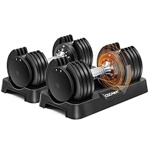 CDCASA Adjustable Dumbbells Weights Set of 2,25 LBS Multiweight Options Dumbbell with Anti-Slip Metal Handle for Home Workout Fitness Gym,Easy Change Weight