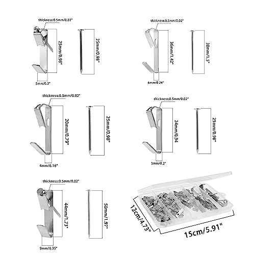 Image of 60 Pieces Picture Hanging Kit with Screws,SAFYY Picture Hooks for Hanging Pictures,Wall Painting Hanging Hooks Picture Frame Hooks for Wall Mounting(Silver 10LB*15,20LB*10,30LB*25,50LB*8,100LB*2)