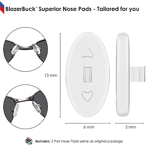Image of BLAZERBUCK Clear Replacement Nose Piece Pads for Oakley Plaintiff OO4057 | Plaintiff Squared OO4063 Sunglass - 2 Pairs